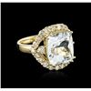 Image 2 : 14KT Yellow Gold 8.35ct Aquamarine and Diamond Ring