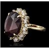 Image 2 : 14KT Yellow Gold 17.34ct Ruby and Diamond Ring