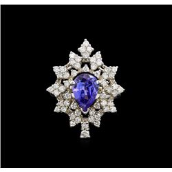 1.87ct Tanzanite and Diamond Ring - 14KT White Gold