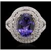 Image 1 : 14KT Two-Tone 4.50ct Tanzanite and Diamond Ring