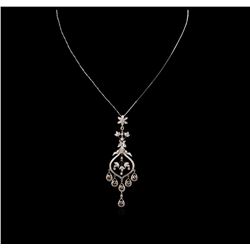 18KT Two-Tone Gold 1.01ctw Diamond Pendant With Chain