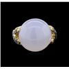 Image 1 : 14KT Yellow Gold 15.62ct Chalcedony and Blue Sapphire Ring
