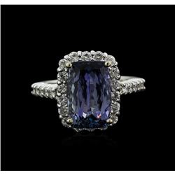 14KT White Gold 5.01ct Tanzanite and Diamond Ring