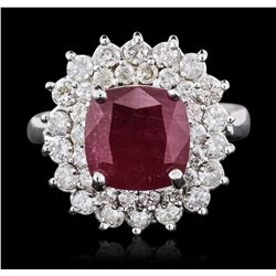 18KT White Gold 4.68ct Ruby and Diamond Ring