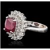 Image 2 : 18KT White Gold 4.68ct Ruby and Diamond Ring