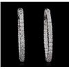 Image 1 : 14KT White Gold 2.03ctw Diamond Hoop Earrings