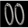 Image 2 : 14KT White Gold 2.03ctw Diamond Hoop Earrings