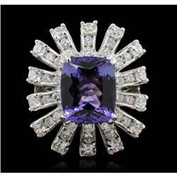 14KT White Gold 4.46ct Tanzanite and Diamond Ring