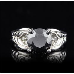 14KT White Gold 3.28ct Black Diamond Ring