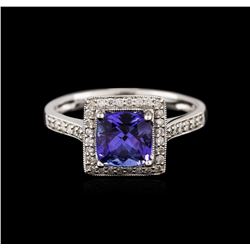 14KT White Gold 1.40ct Tanzanite and Diamond Ring