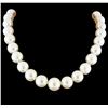 Image 1 : South Sea Cultured Pearl Necklace with 14KT Yellow Gold Diamond Ball Clasp