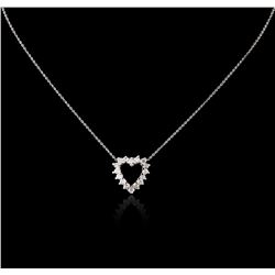 14KT White Gold 0.52ctw Diamond Heart Pendant With Chain