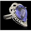 Image 2 : 14KT White Gold 9.34ct GIA Cert Tanzanite and Diamond Ring