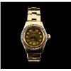 Image 1 : Rolex 18KT Yellow Gold Diamond Oyster Perpetual Ladies Watch