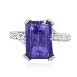 14KT White Gold 5.67ct Tanzanite and Diamond Ring