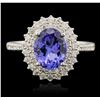 Image 1 : 14KT White Gold 1.92ct Tanzanite and Diamond Ring