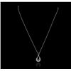 Image 1 : 14KT White Gold 0.13ctw Diamond Pendant With Chain