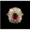 Image 1 : 18KT Yellow Gold GIA Certified 1.36ct Ruby and Diamond Ring