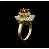 Image 3 : 18KT Yellow Gold GIA Certified 1.36ct Ruby and Diamond Ring