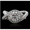 Image 1 : 18KT White Gold 3.17ctw EGL USA Certified Diamond Ring