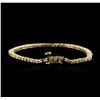Image 2 : 14KT Yellow Gold 1.20ctw Diamond Tennis Bracelet