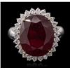 Image 1 : 14KT White Gold 13.43ct Ruby and Diamond Ring