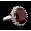 Image 2 : 14KT White Gold 13.43ct Ruby and Diamond Ring