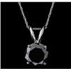 Image 1 : 14KT White Gold 3.05ct Black Diamond Pendant With Chain