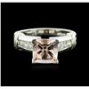 Image 1 : Platinum 2.25ct Morganite and Diamond Ring