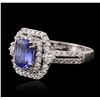 Image 2 : 14KT White Gold 1.61ct Tanzanite and Diamond Ring