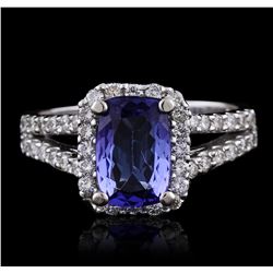 14KT White Gold 1.32ct Tanzanite and Diamond Ring