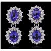 Image 1 : 14KT White Gold 10.92ctw Tanzanite and Diamond Earrings