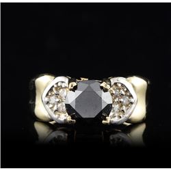 14KT Yellow Gold 1.70ct Black & White Diamond Ring