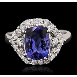 14KT White Gold 2.75ct Tanzanite and Diamond Ring