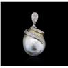 Image 1 : 14KT White Gold 28.58ct Pearl and Diamond Pendant