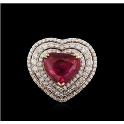 18KT Two-Tone Gold 7.17ct Ruby and Diamond Ring