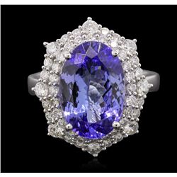 14KT White Gold 5.20ct Tanzanite and Diamond Ring