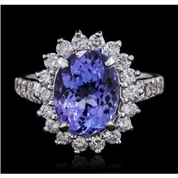 14KT White Gold 3.63ct Tanzanite and Diamond Ring