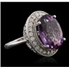 Image 2 : 14KT White Gold 7.92ct Amethyst and Diamond Ring