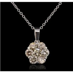 14KT White Gold 1.15ctw Diamond Pendant With Chain