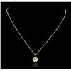 Image 2 : 14KT White Gold 1.15ctw Diamond Pendant With Chain