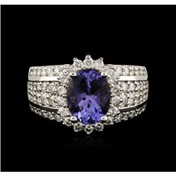 14KT White Gold 4.03ct Tanzanite and Diamond Ring