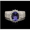 Image 1 : 14KT White Gold 4.03ct Tanzanite and Diamond Ring