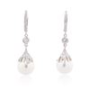 Image 1 : 14KT White Gold Pearl and Diamond Earrings