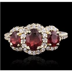 14KT Yellow Gold 2.18ctw Ruby and Diamond Ring