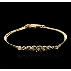 14KT Yellow Gold 0.15ctw Sapphire and Diamond Bracelet