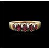 Image 1 : 14KT Yellow Gold 0.10ctw Diamond and Ruby Ring