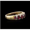 Image 2 : 14KT Yellow Gold 0.10ctw Diamond and Ruby Ring