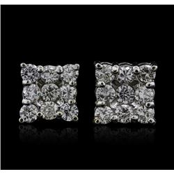 14KT White Gold 1.00ctw Diamond Earrings