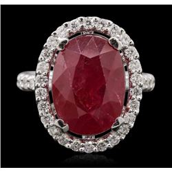 18KT White Gold 6.05ct Ruby and Diamond Ring